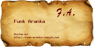 Funk Aranka névjegykártya