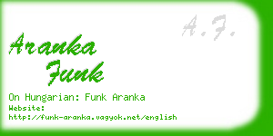 aranka funk business card